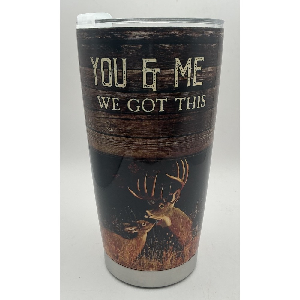 You & Me, To My Wife, 20oz Stainless Steel Tumbler Travel Mug, Camo Hunting NEW